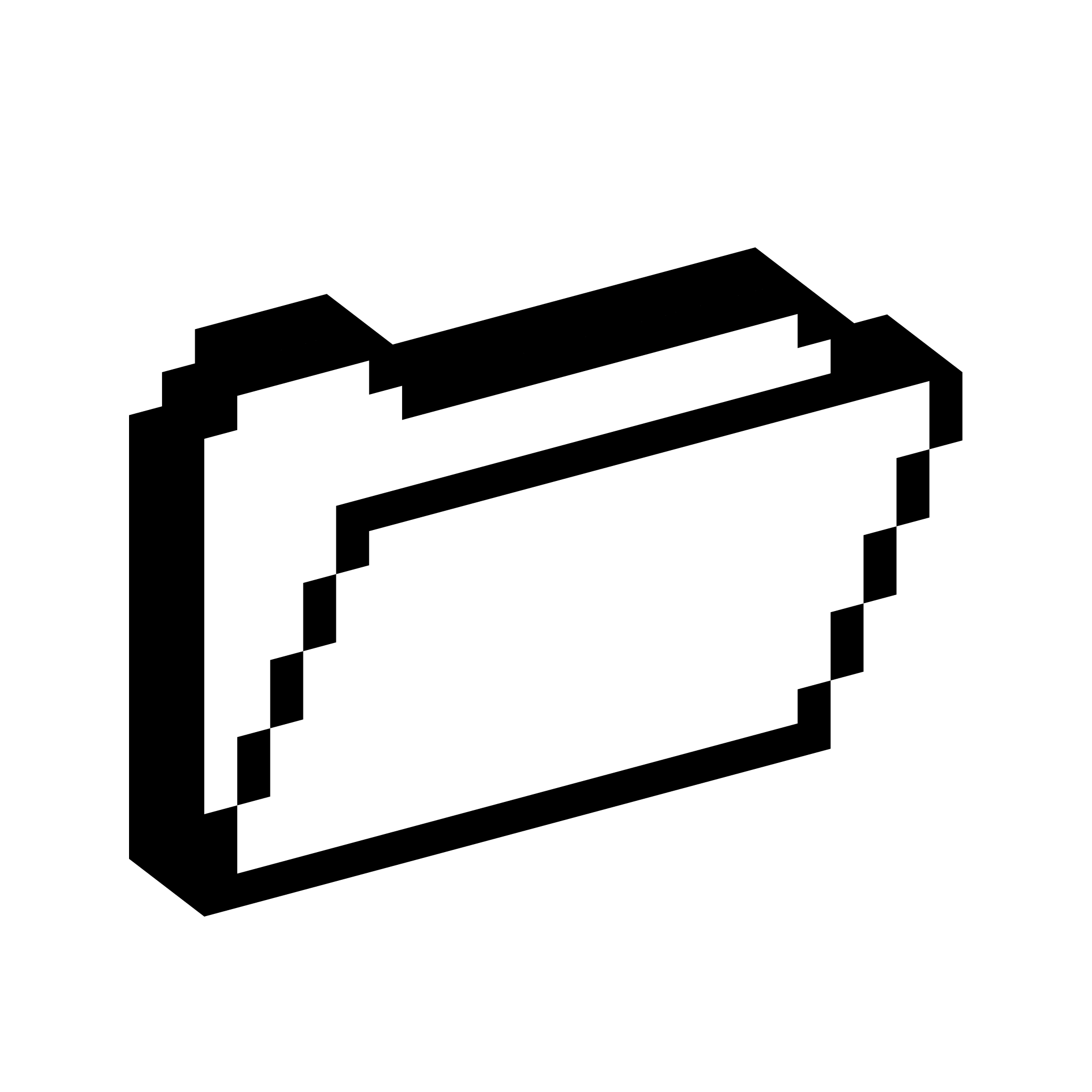 File Folder Open Pixel Icon | Free Vector Illustration + PNG