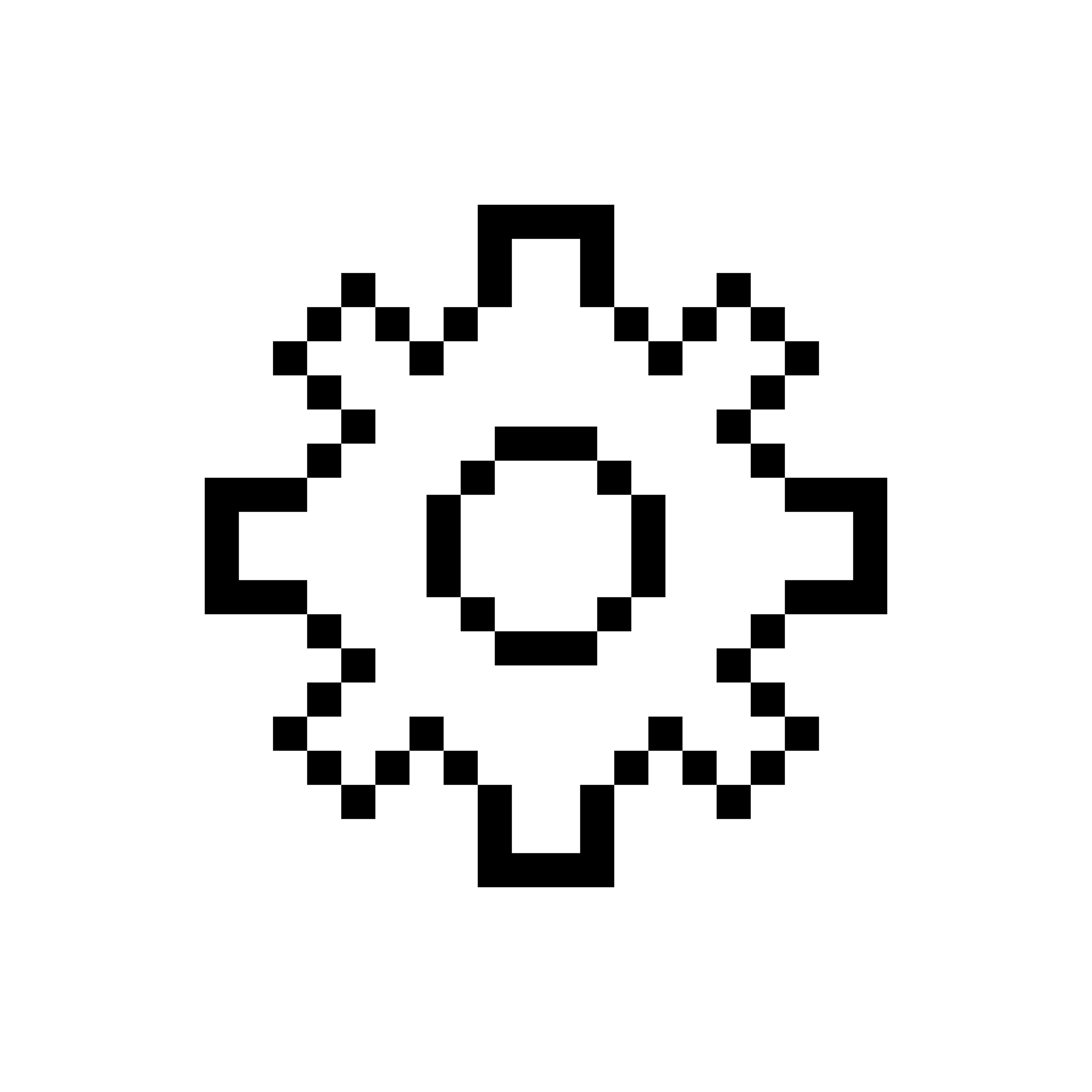 Pixelated gear with evenly spaced teeth