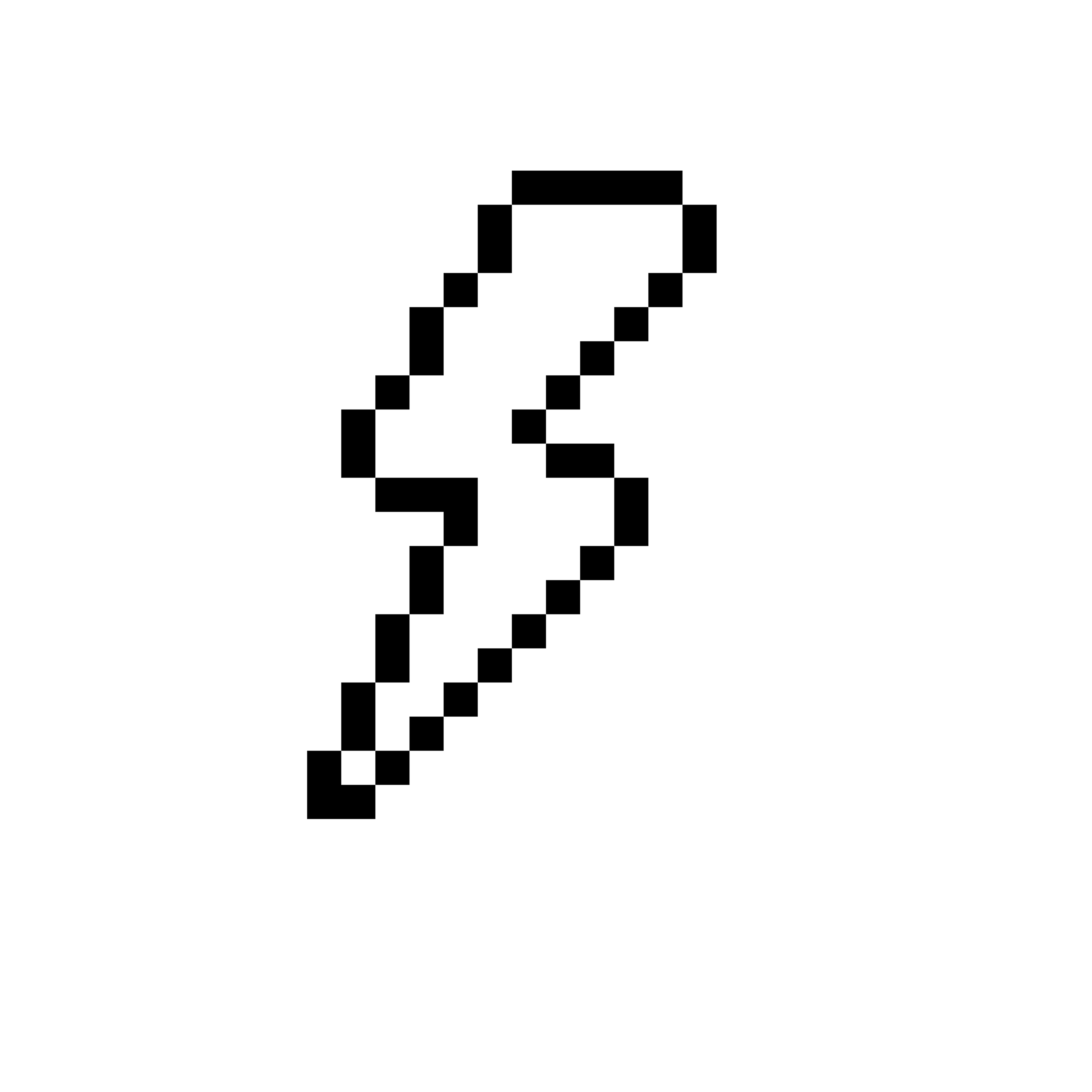 Pixelated zigzag lightning bolt