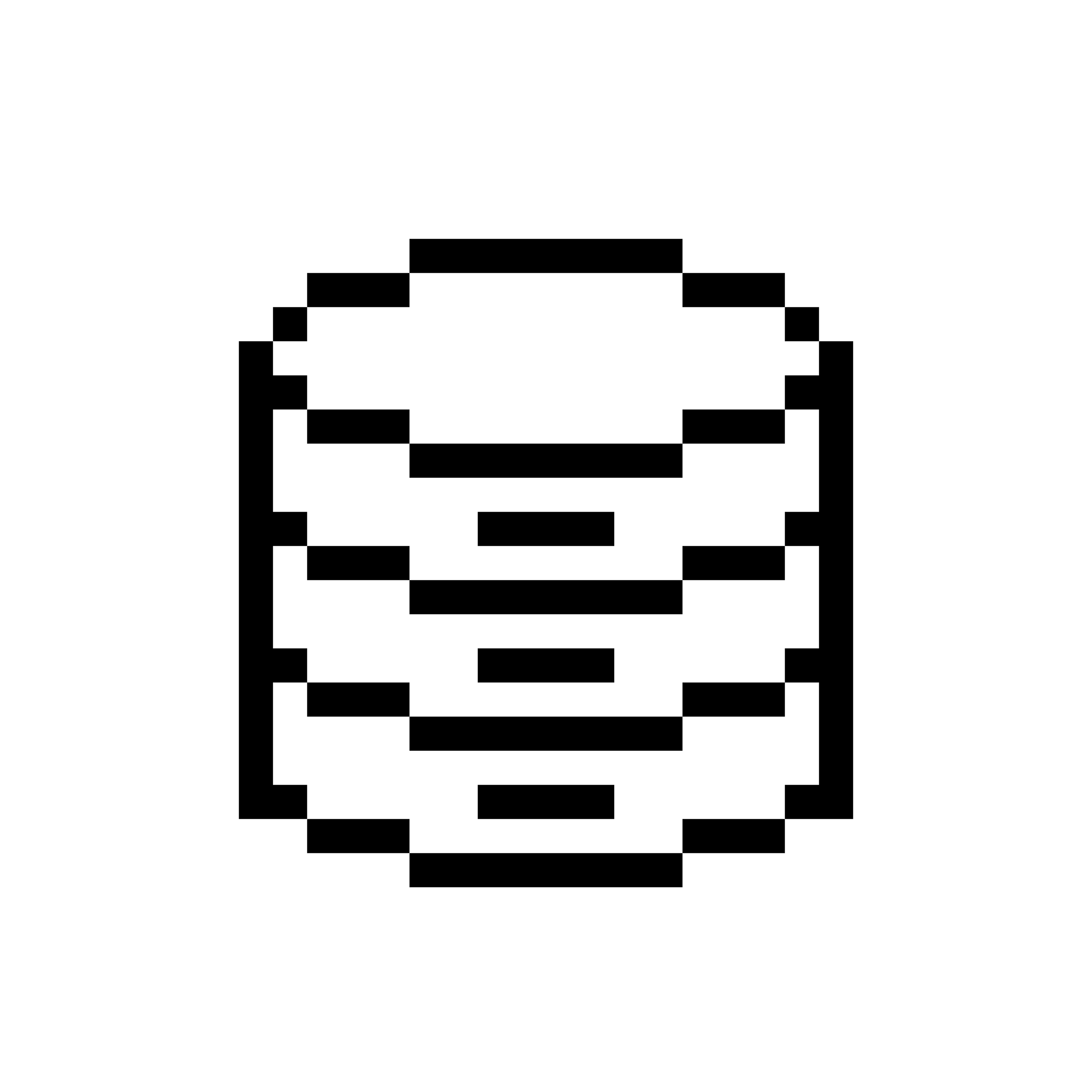 Pixelated stacked cylinder with horizontal bands