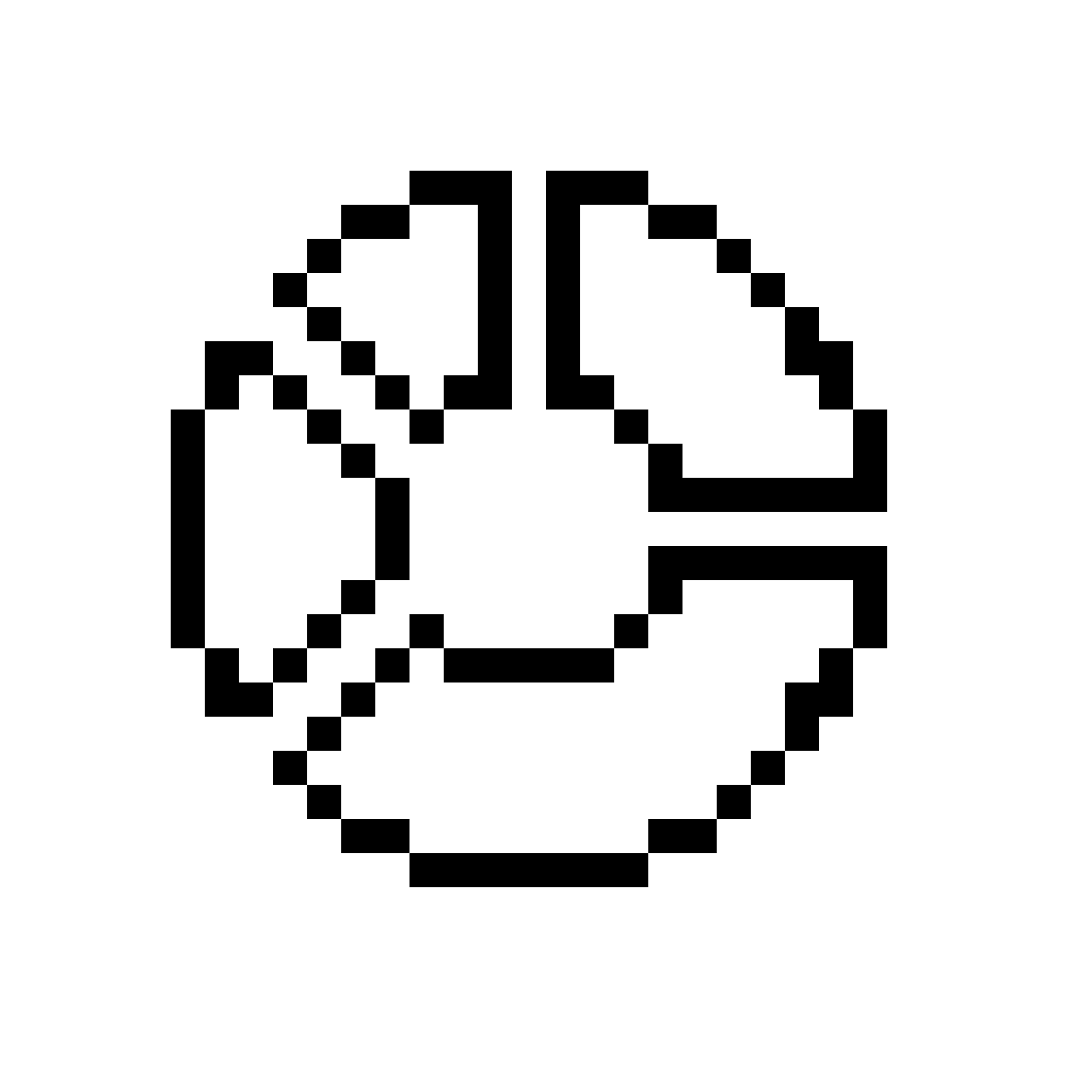 Pixelated circular chart divided into multiple segments