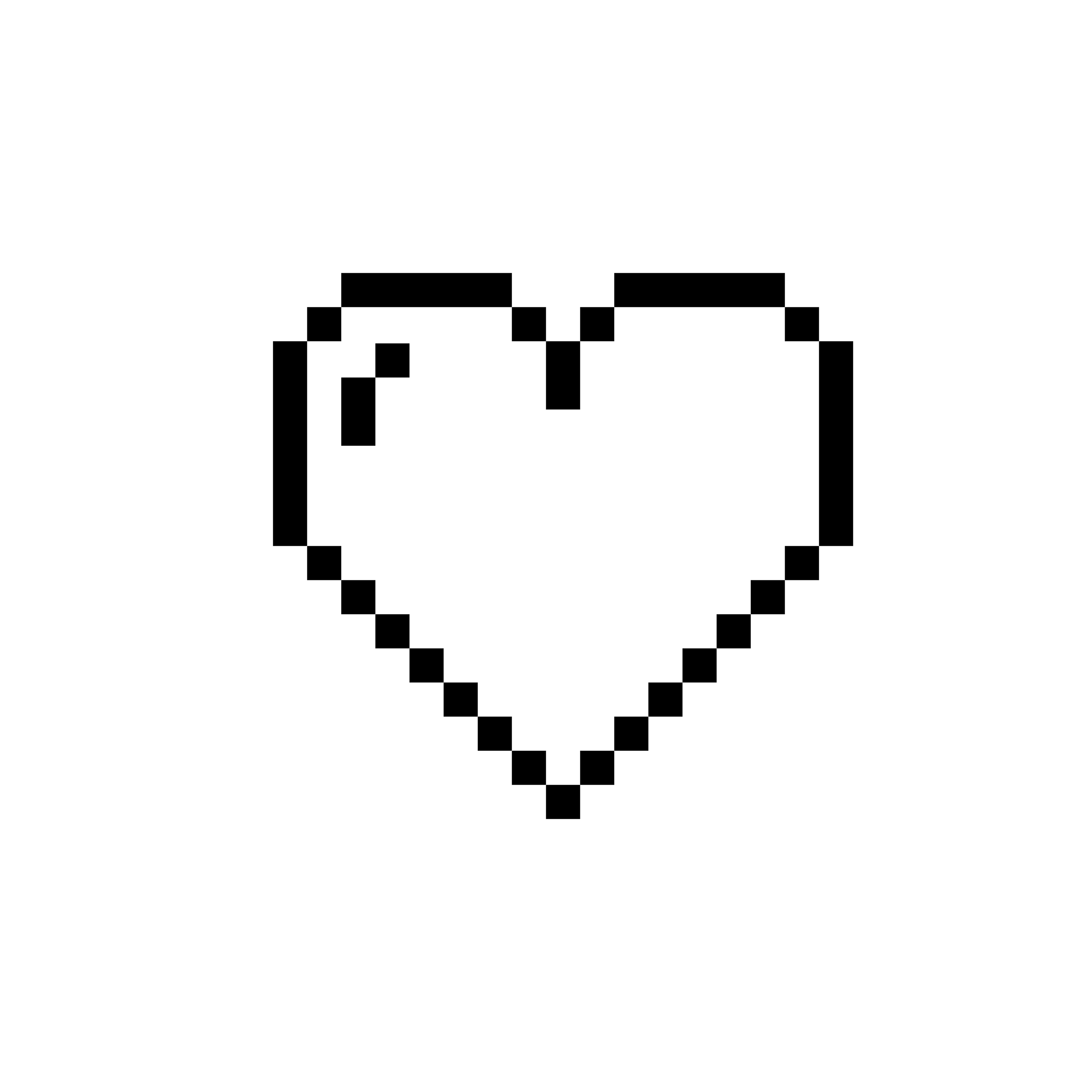 Pixelated heart shape with pointed bottom