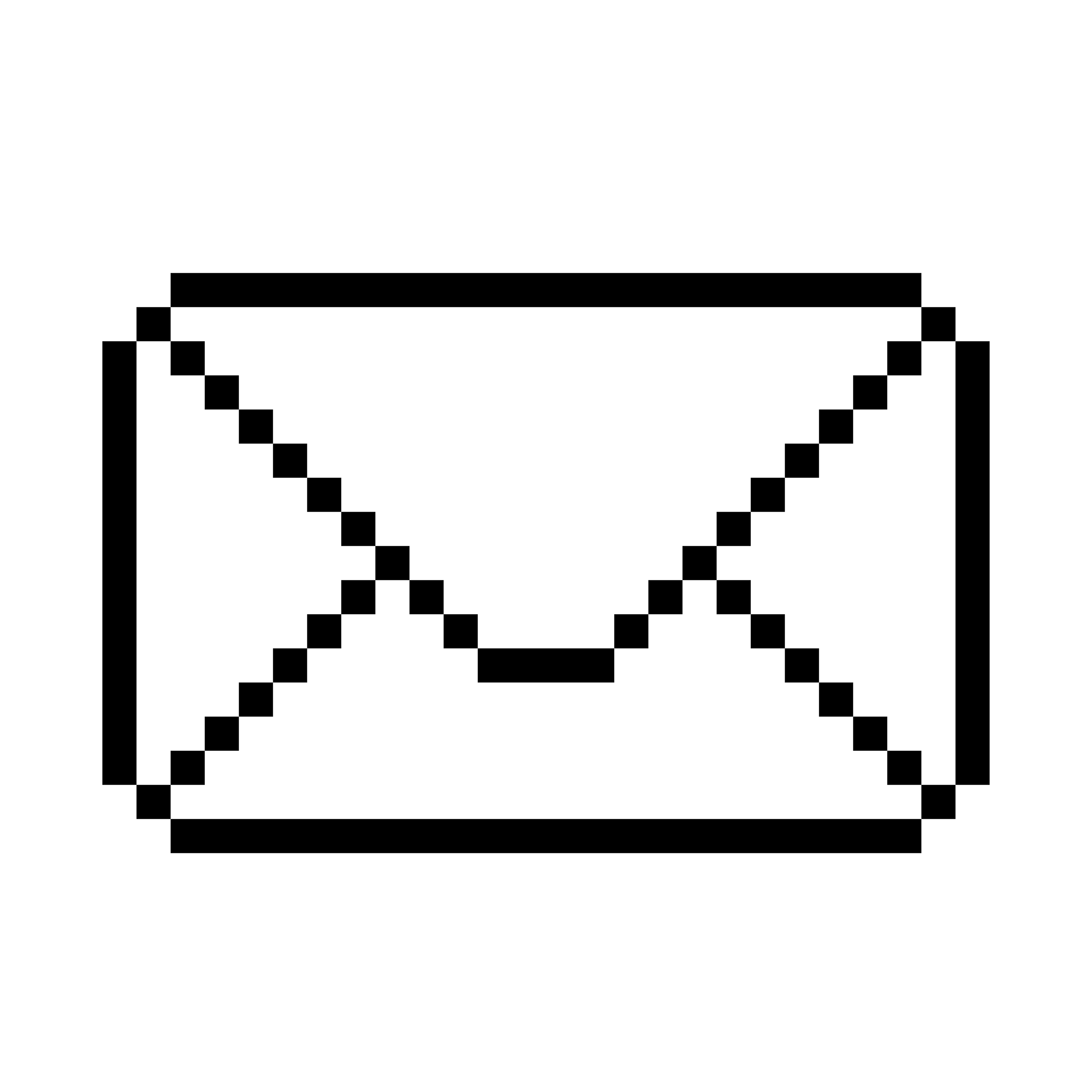 Pixelated envelope with triangular flap lines