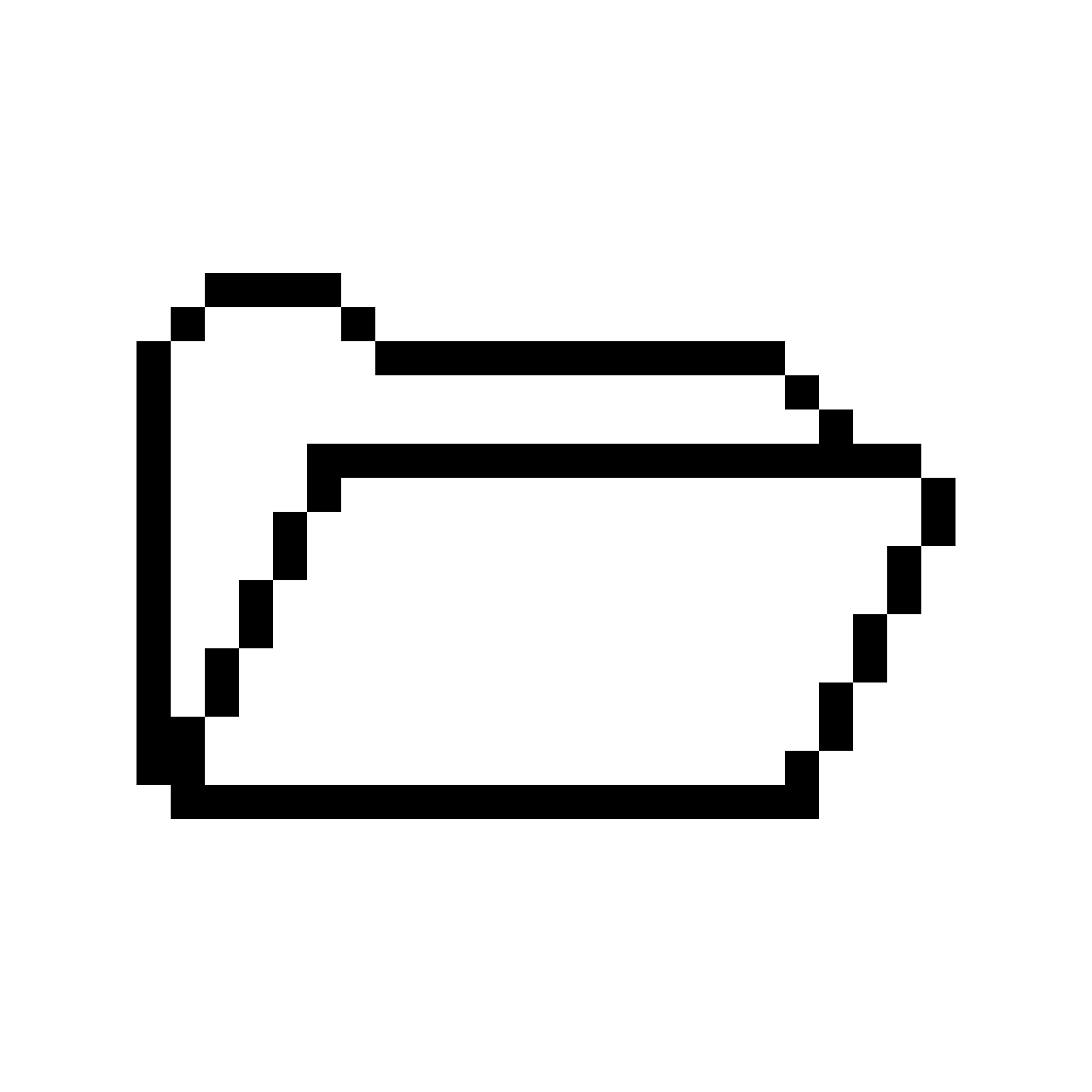File Folder Open Pixel Icon | Free Vector Illustration + PNG