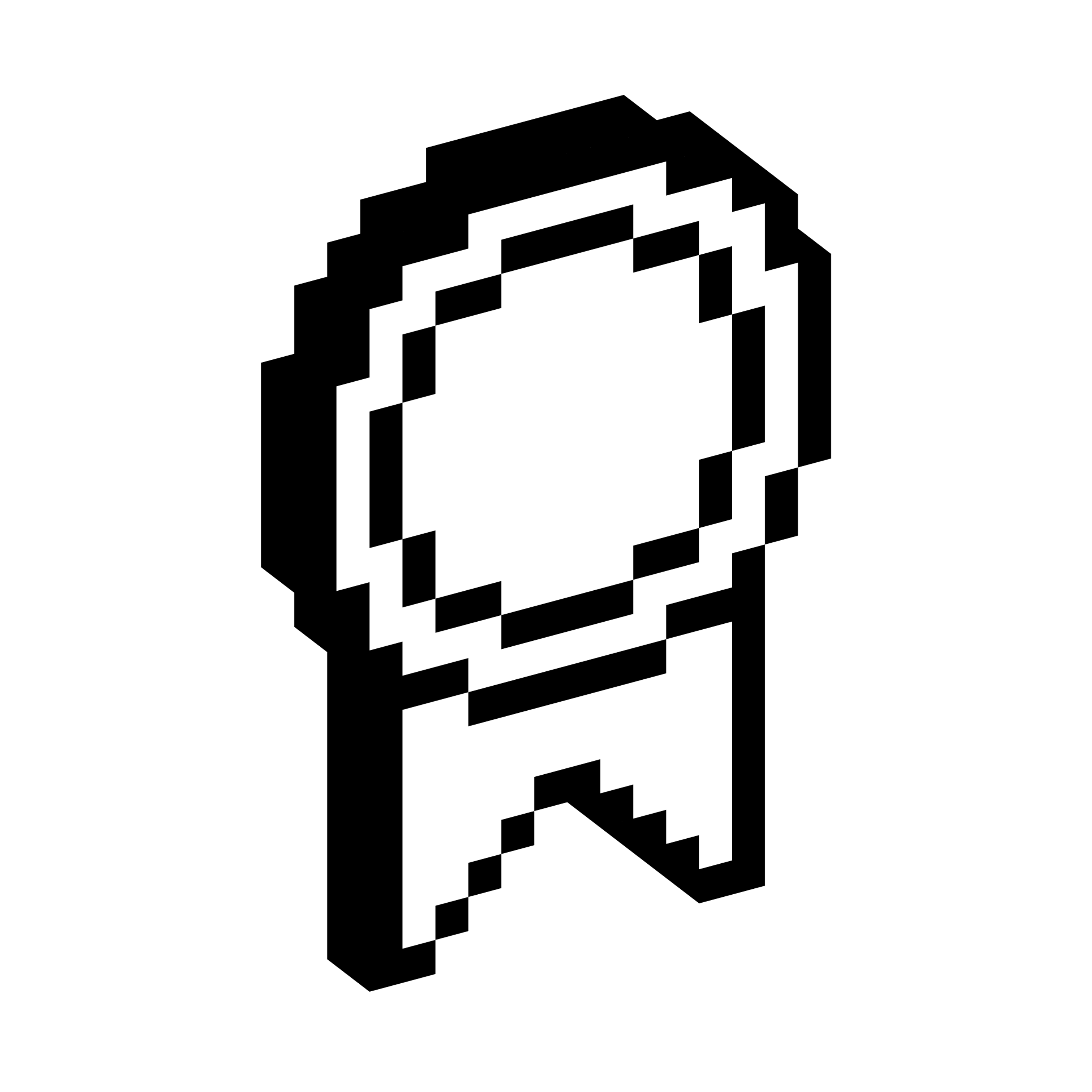 Document with a circular seal and ribbon tails shown in a blocky three-dimensional pixel style